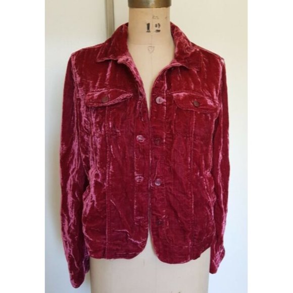 Vintage 90s velvet  button down shirt S - Picture 3 of 11